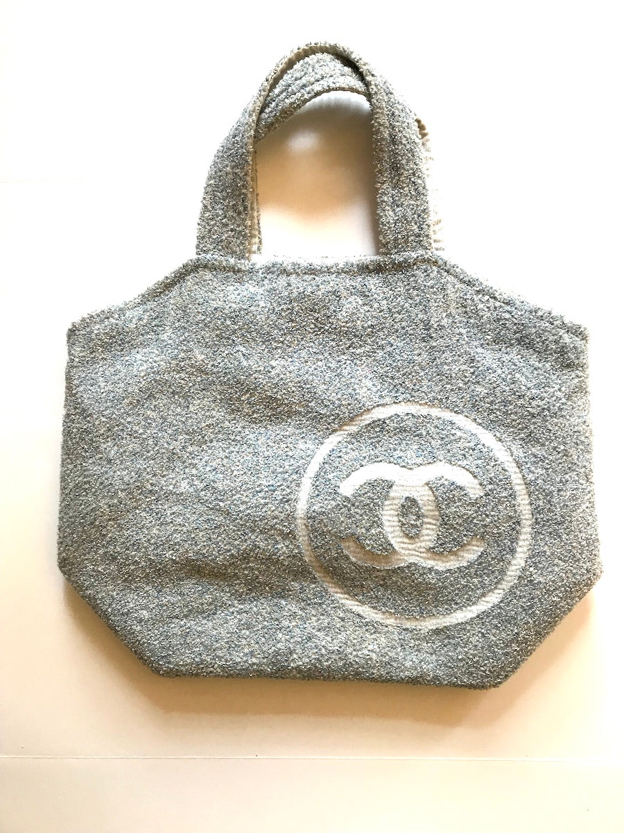 Chanel Cc Terrycloth Beach Tote, Pouch And Towel Set
