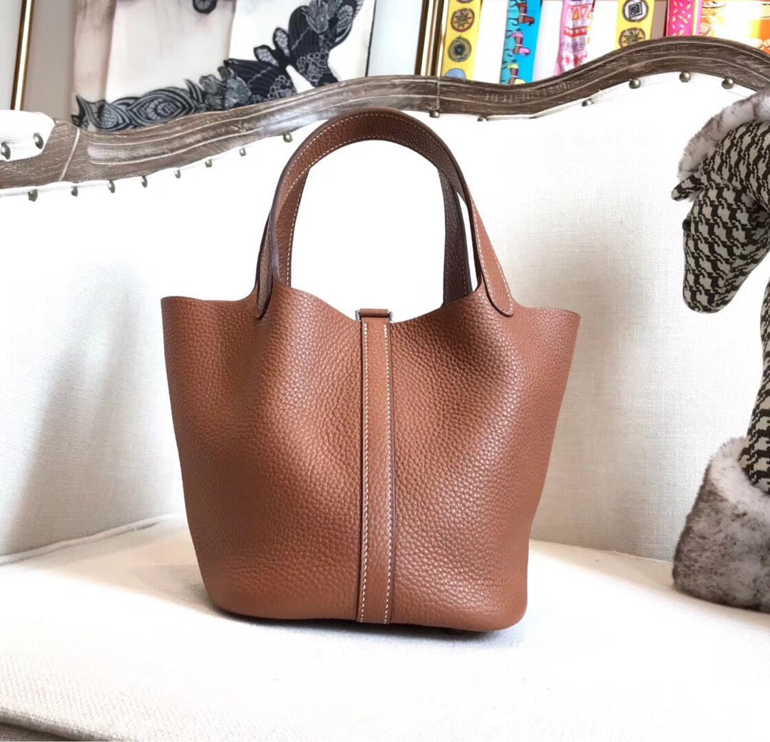 Top Quality Picotin Lock For Women Sitop Brown Travel Bag