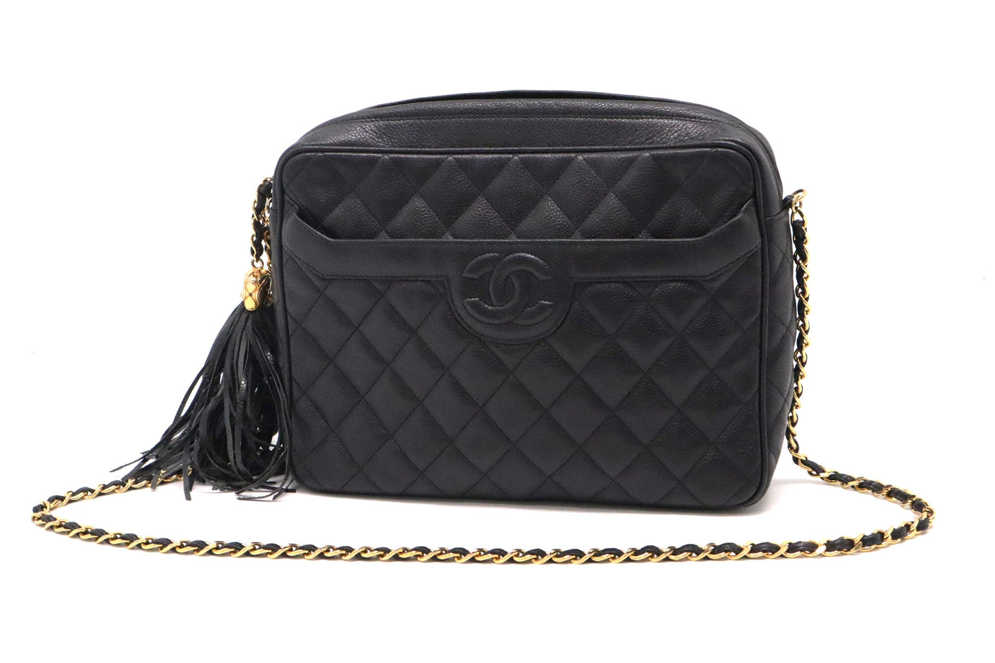 Chanel Camera Caviar Black Leather Crossbody Bag