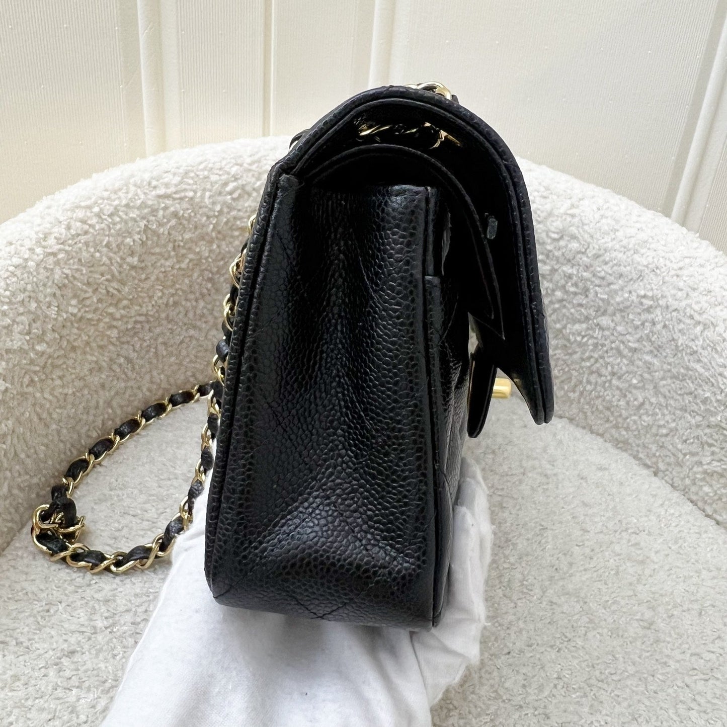 Chanel Small Classic Flap Cf In Black Caviar And Ghw