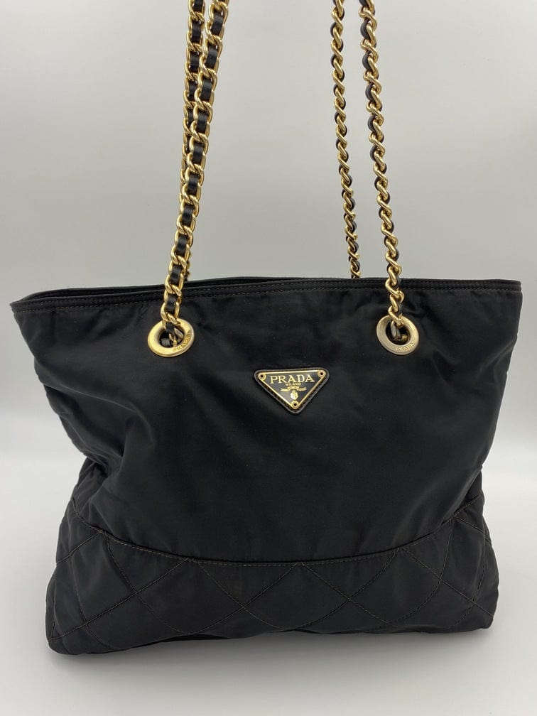 Prada Tote With Handle Nylon Chain Tote Bag Chain Handle 3