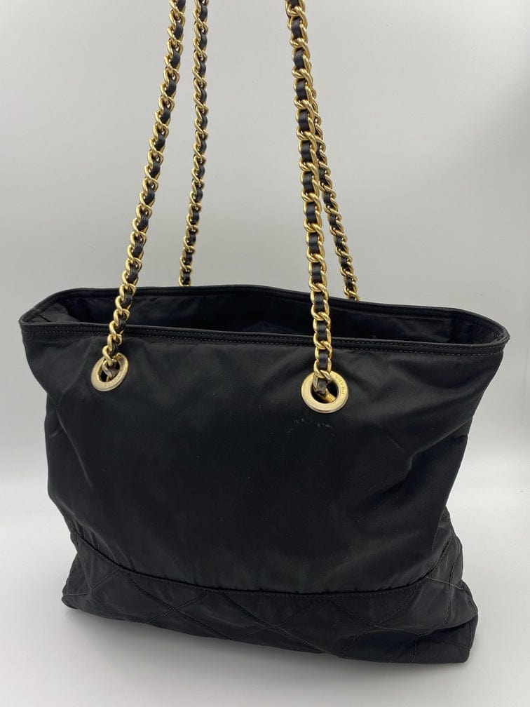 Prada Tote With Handle Nylon Chain Tote Bag Chain Handle 3