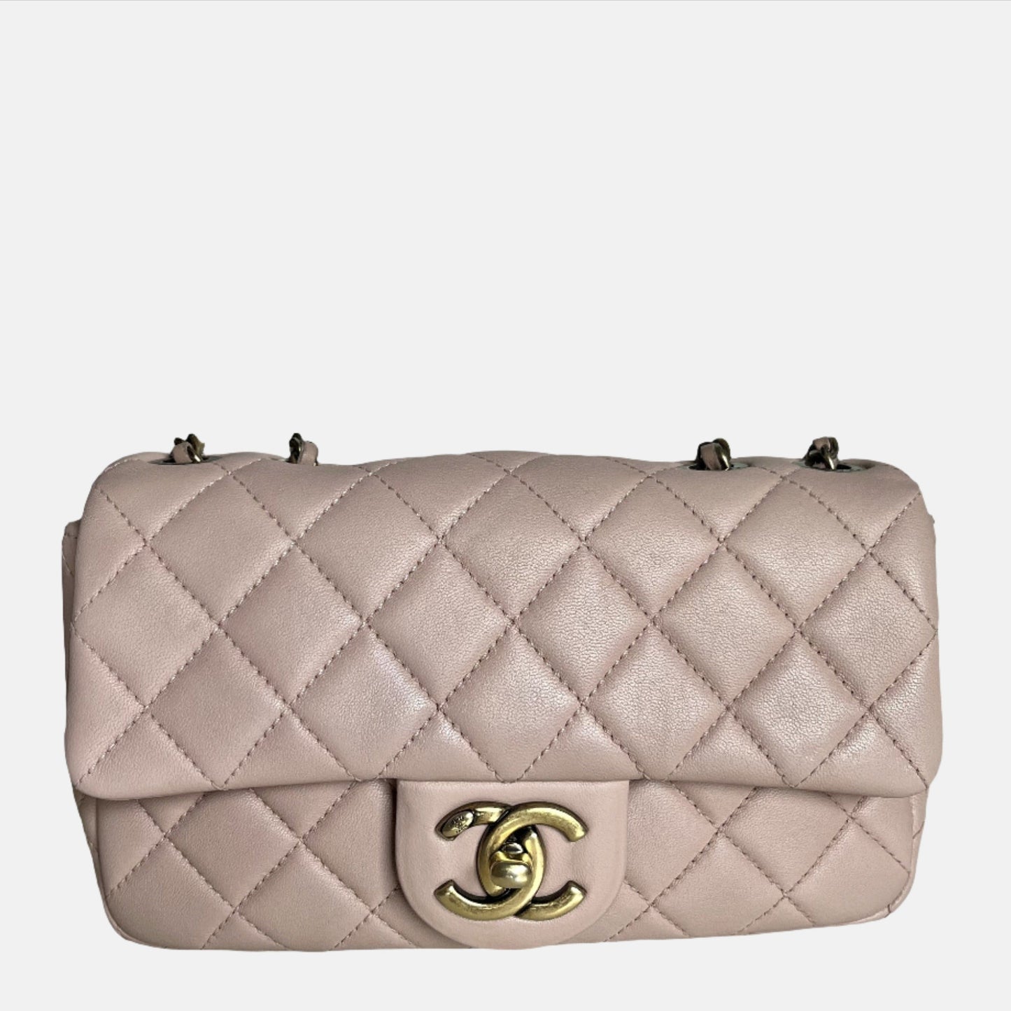 Chanel Classic Flap - Lambskin Beige Leather Crossbody Bag