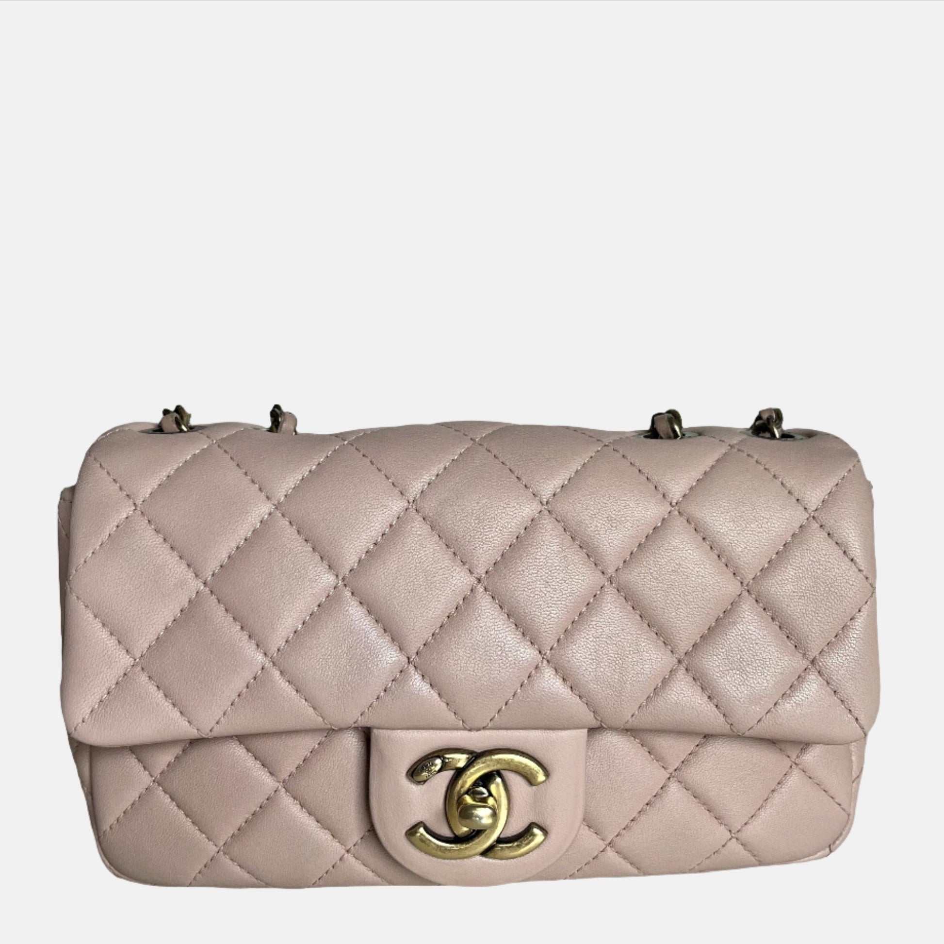 Chanel Classic Flap - Lambskin Beige Leather Crossbody Bag