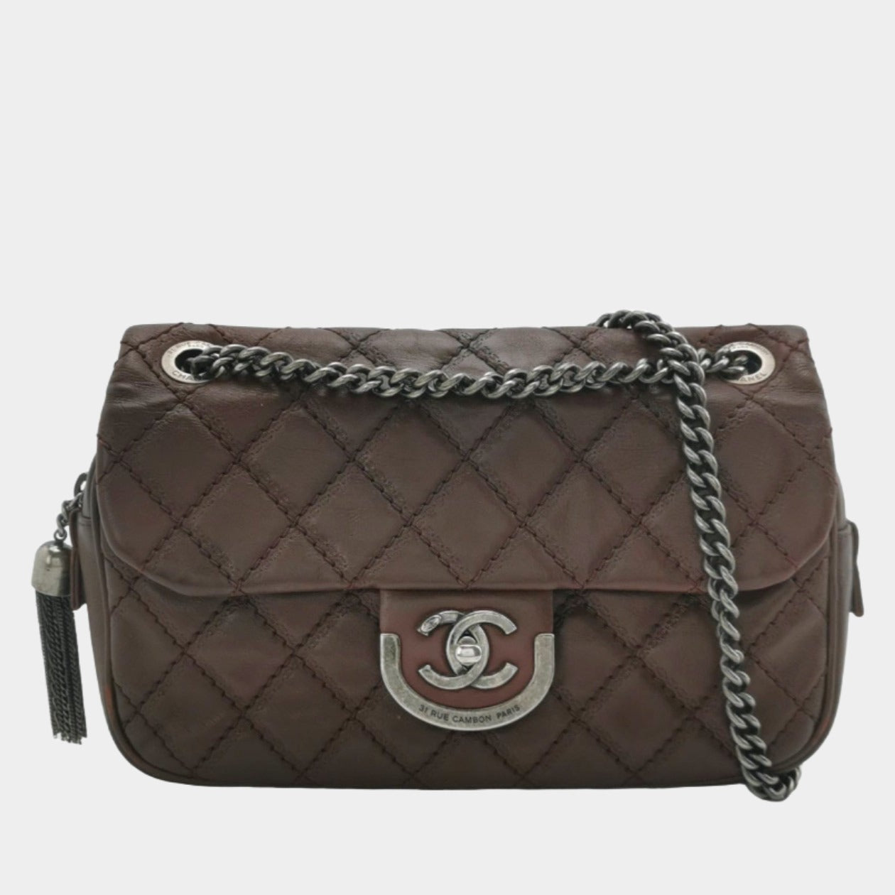 Chanel Paris-Edinburgh Burgundy Flap Shoulder Bag