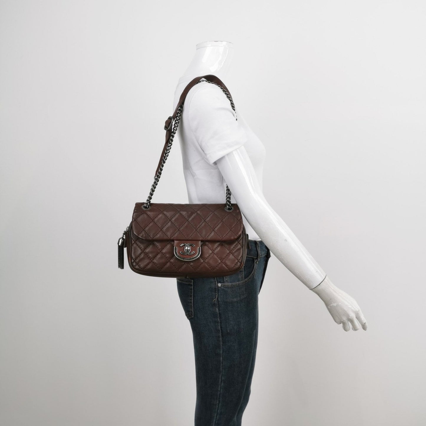 Chanel Paris-Edinburgh Burgundy Flap Shoulder Bag