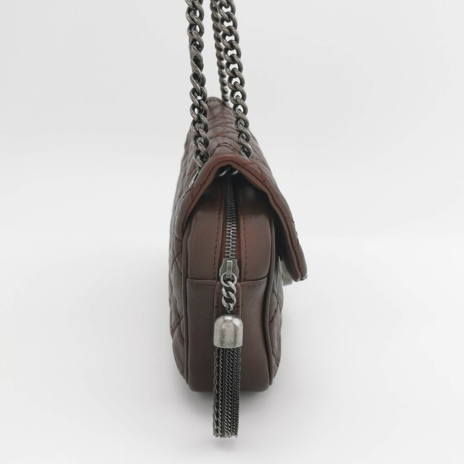 Chanel Paris-Edinburgh Burgundy Flap Shoulder Bag