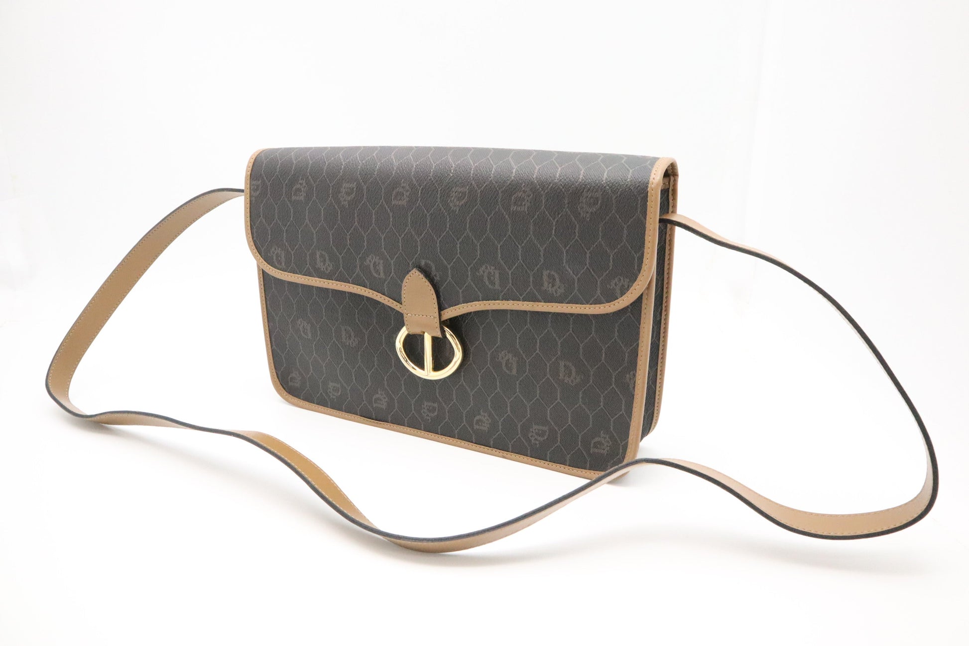 Dior Shoulder Bag In Honeycomb Canvas Black Honeycomb Canvas