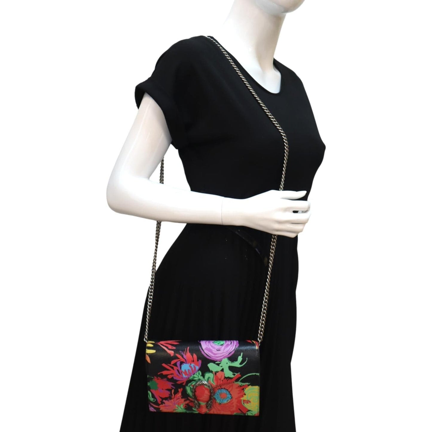 GUCCI Ken Scott Dionysus Printed Leather Shoulder Bag Multicolor
