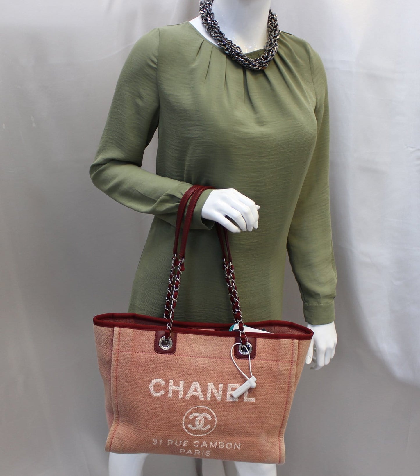 Chanel Light Deauville Canvas Pink Travel Bag