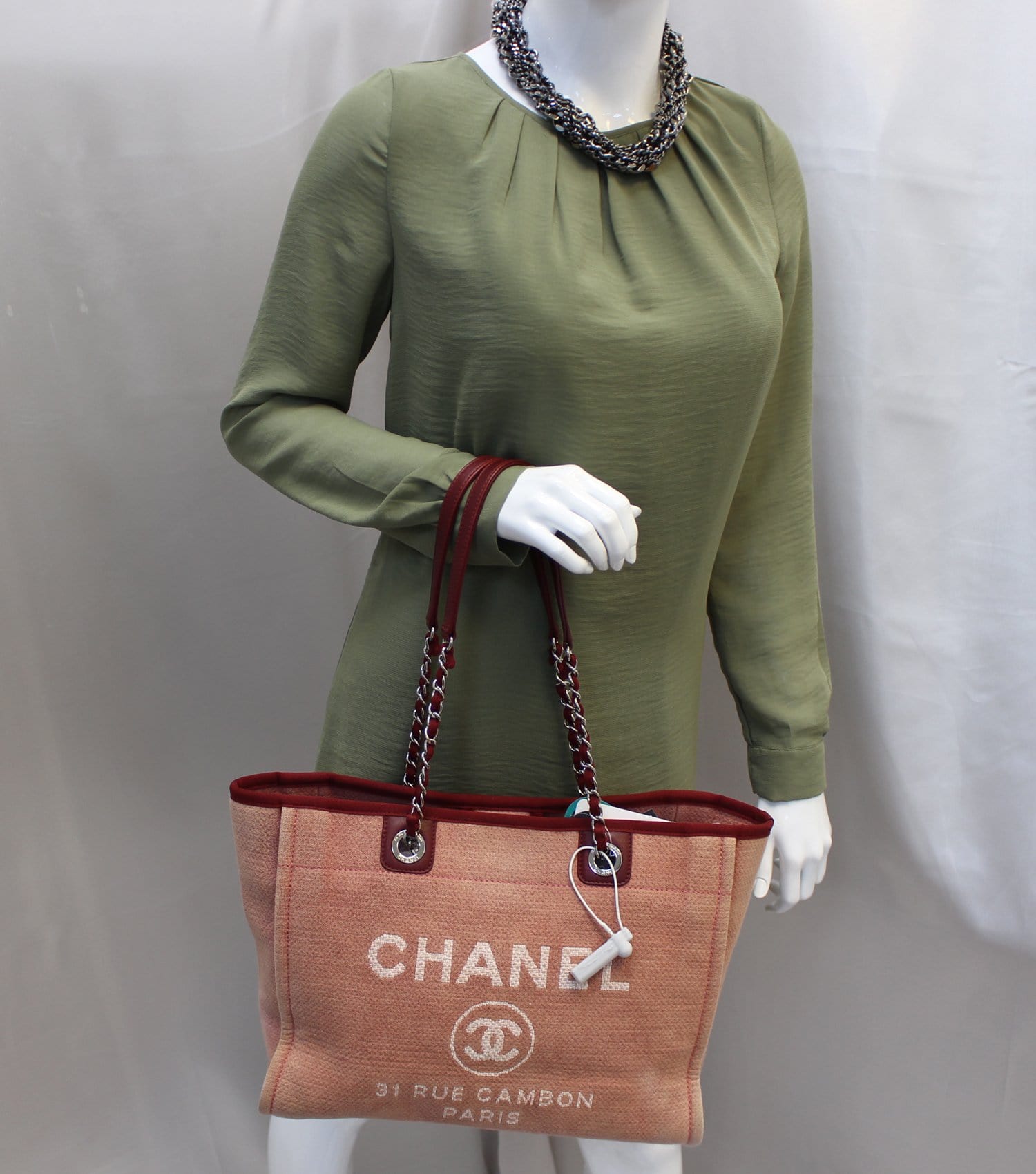 Chanel Light Deauville Canvas Pink Travel Bag
