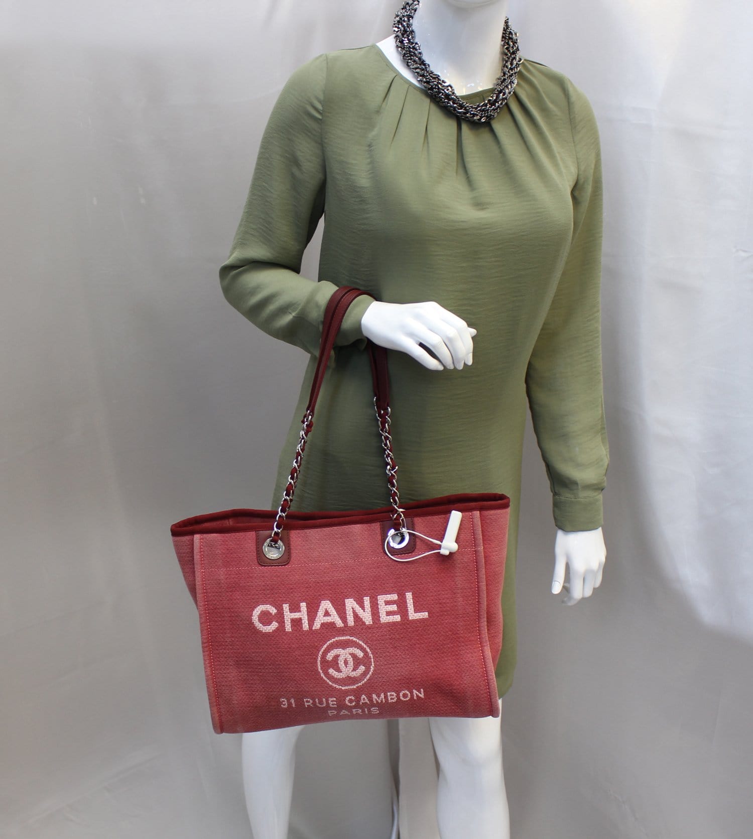 Chanel Deauville Canvas Pink Travel Bag