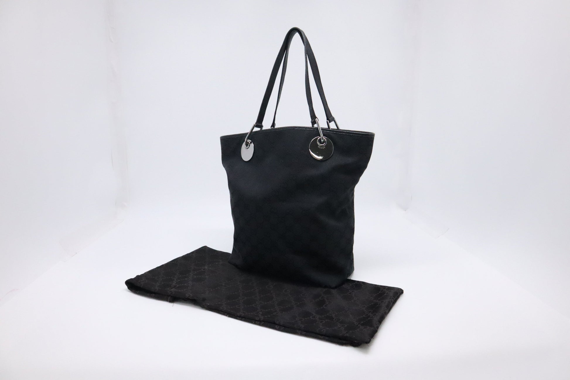 Gucci GG Canvas Black Bucket Tote Bag