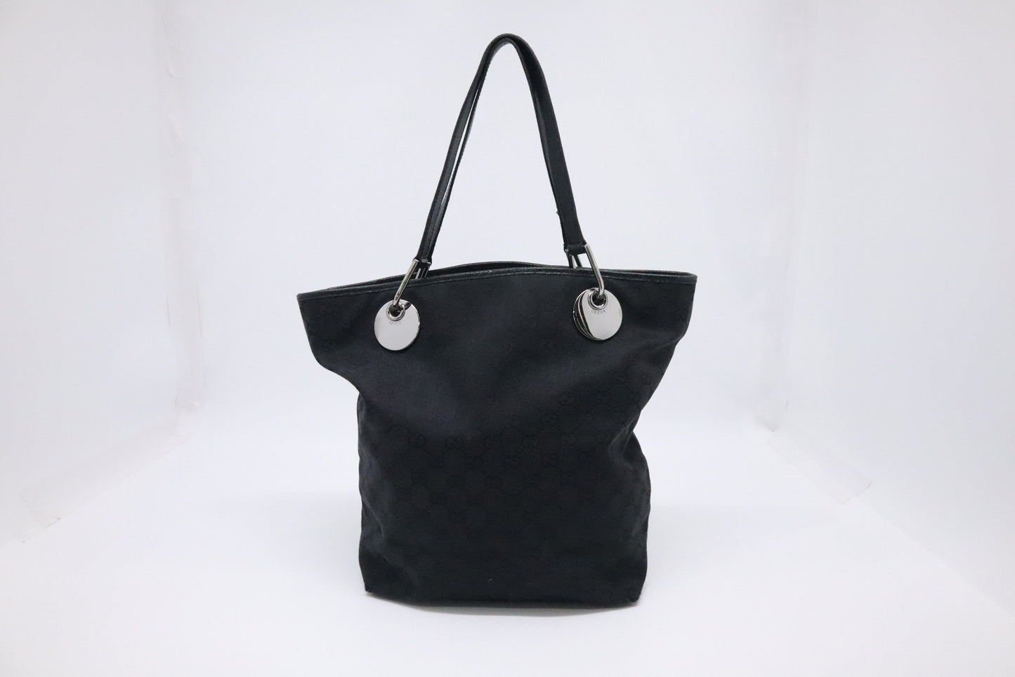 Gucci GG Canvas Black Bucket Tote Bag