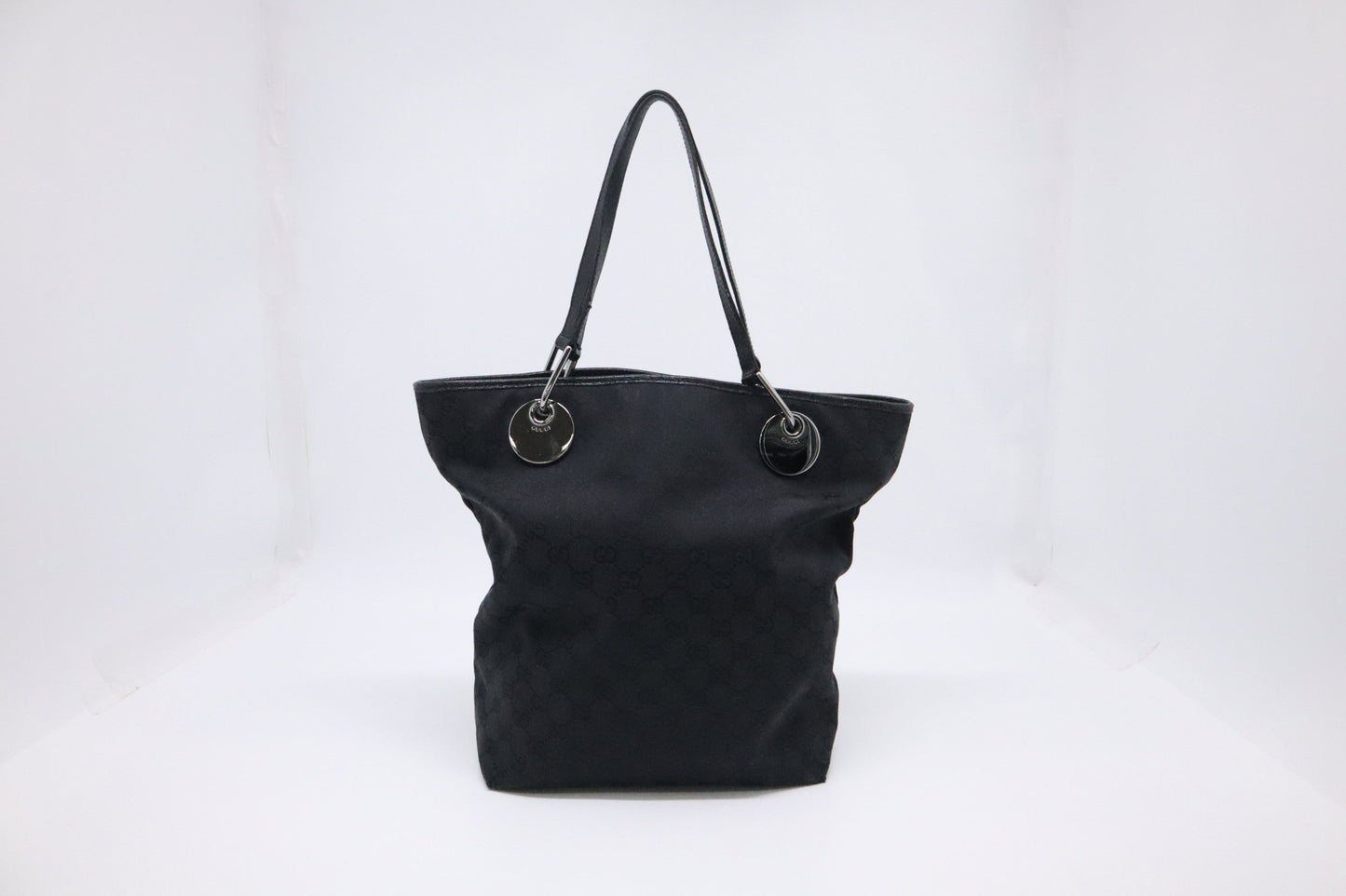 Gucci GG Canvas Black Bucket Tote Bag