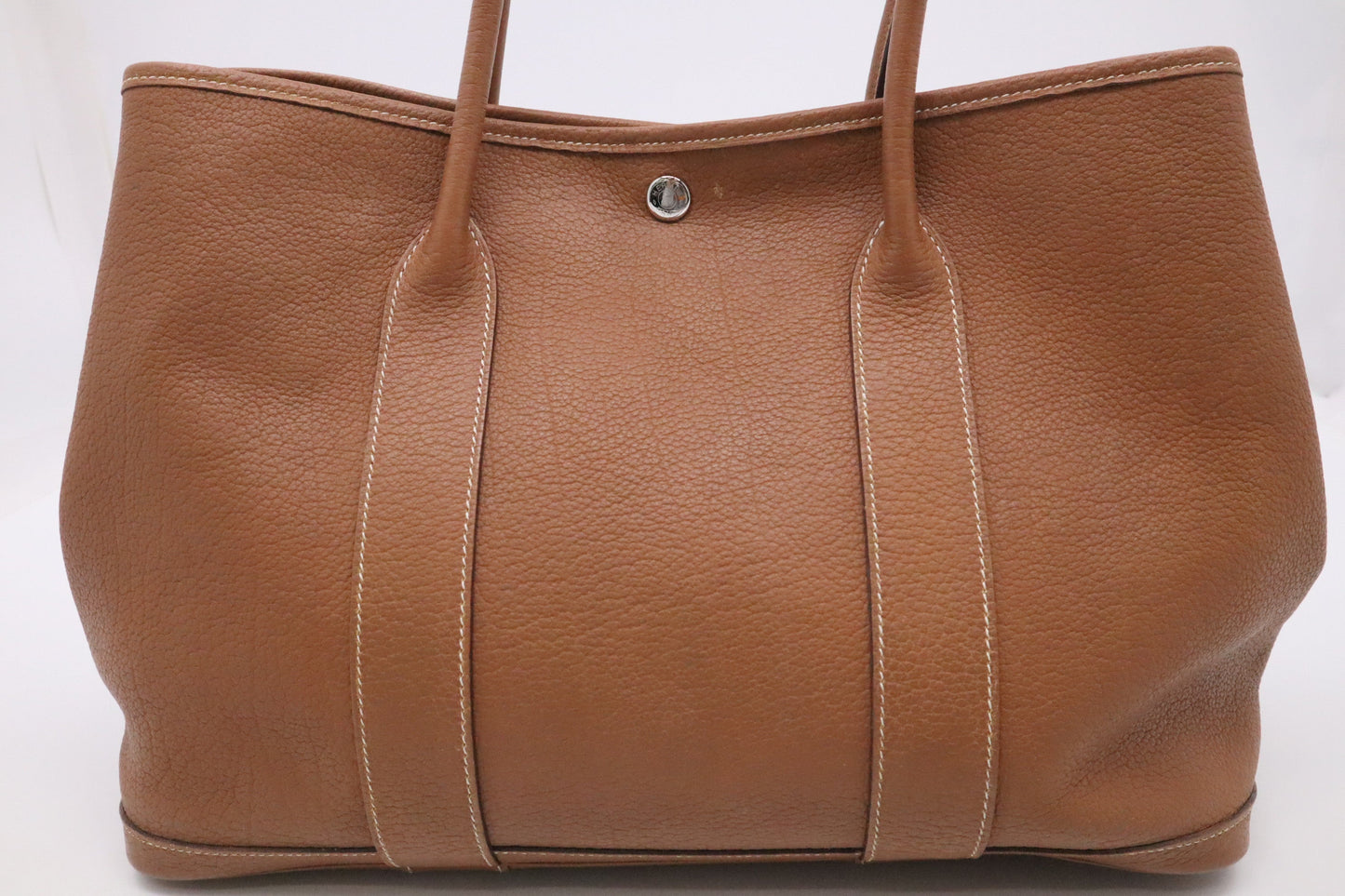 Hermes Garden Party In Handbag Leather Brown Travel Bag