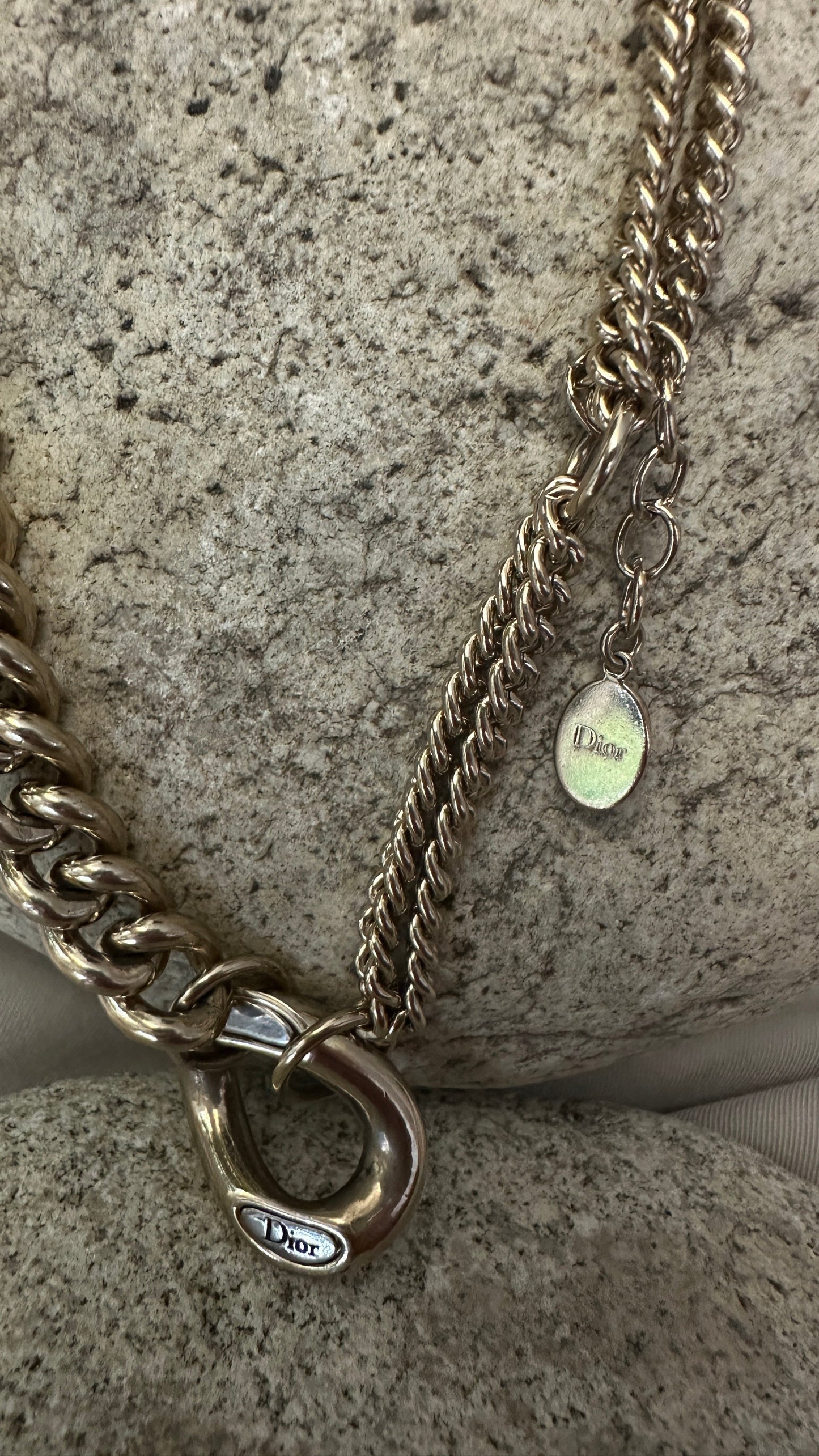 Dior Link Bracelet Champagne Gold Chain Jewelry