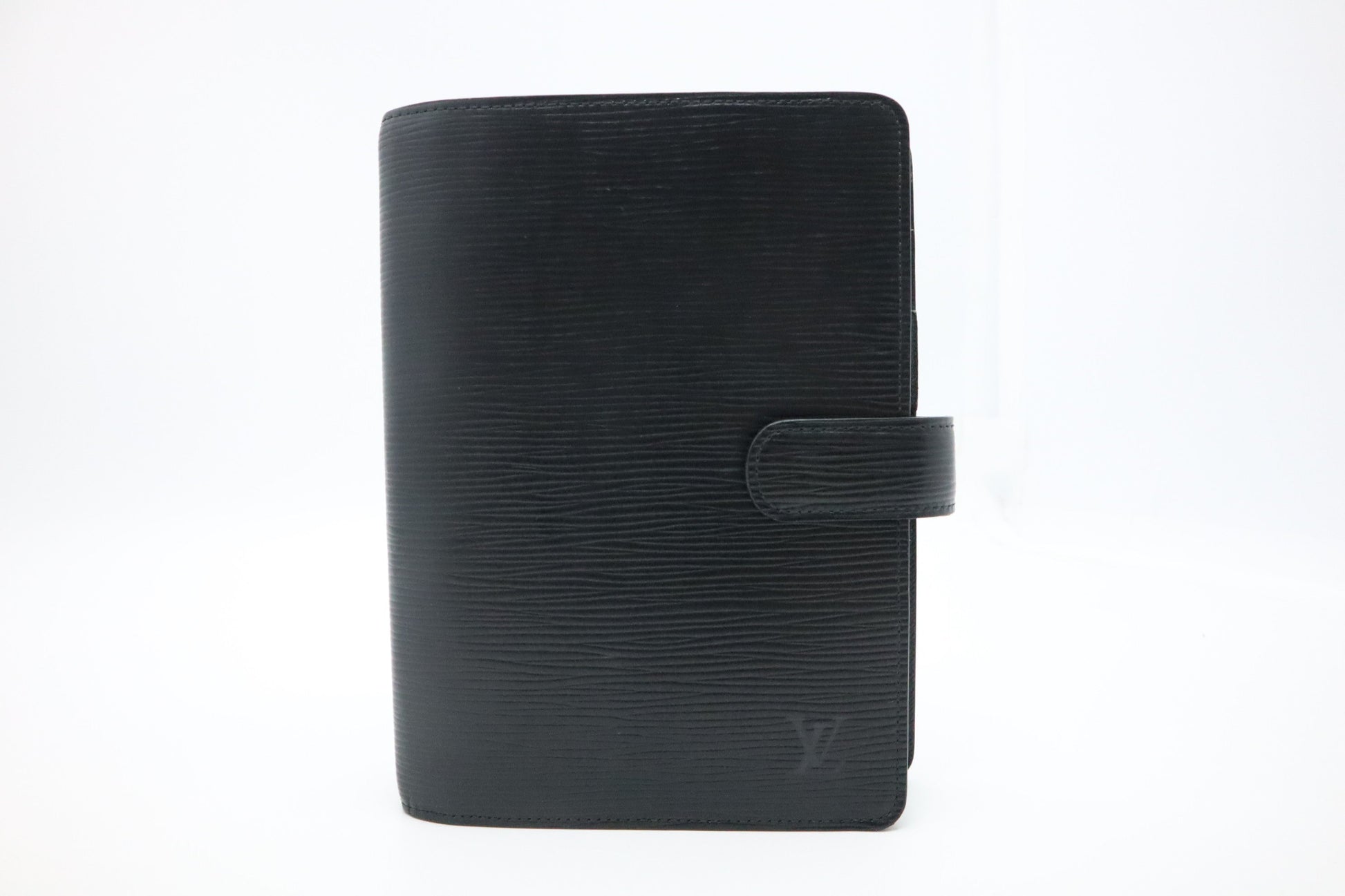 Louis Vuitton Agenda MM Epi Leather Black Handbag