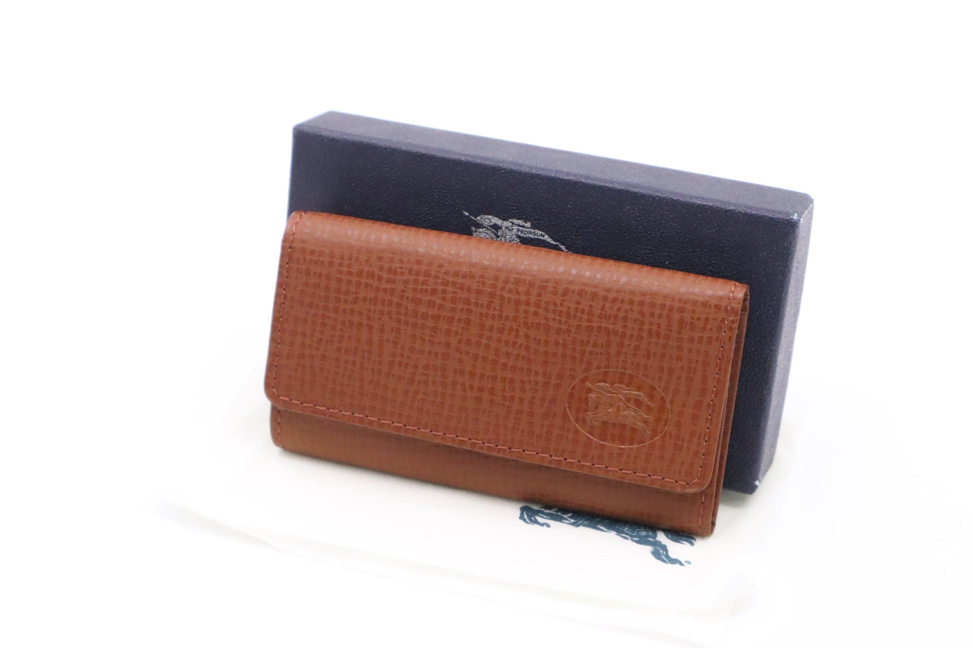 Burberry Key Case In Handbag Leather Brown Travel Bag In Brown Leather