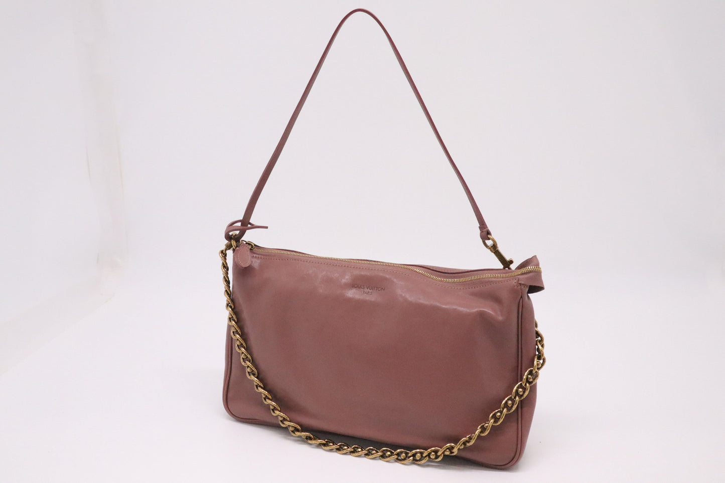 Louis Vuitton Cuir Boudoir Pochette Accessoires Leather Pink Clutch Bag