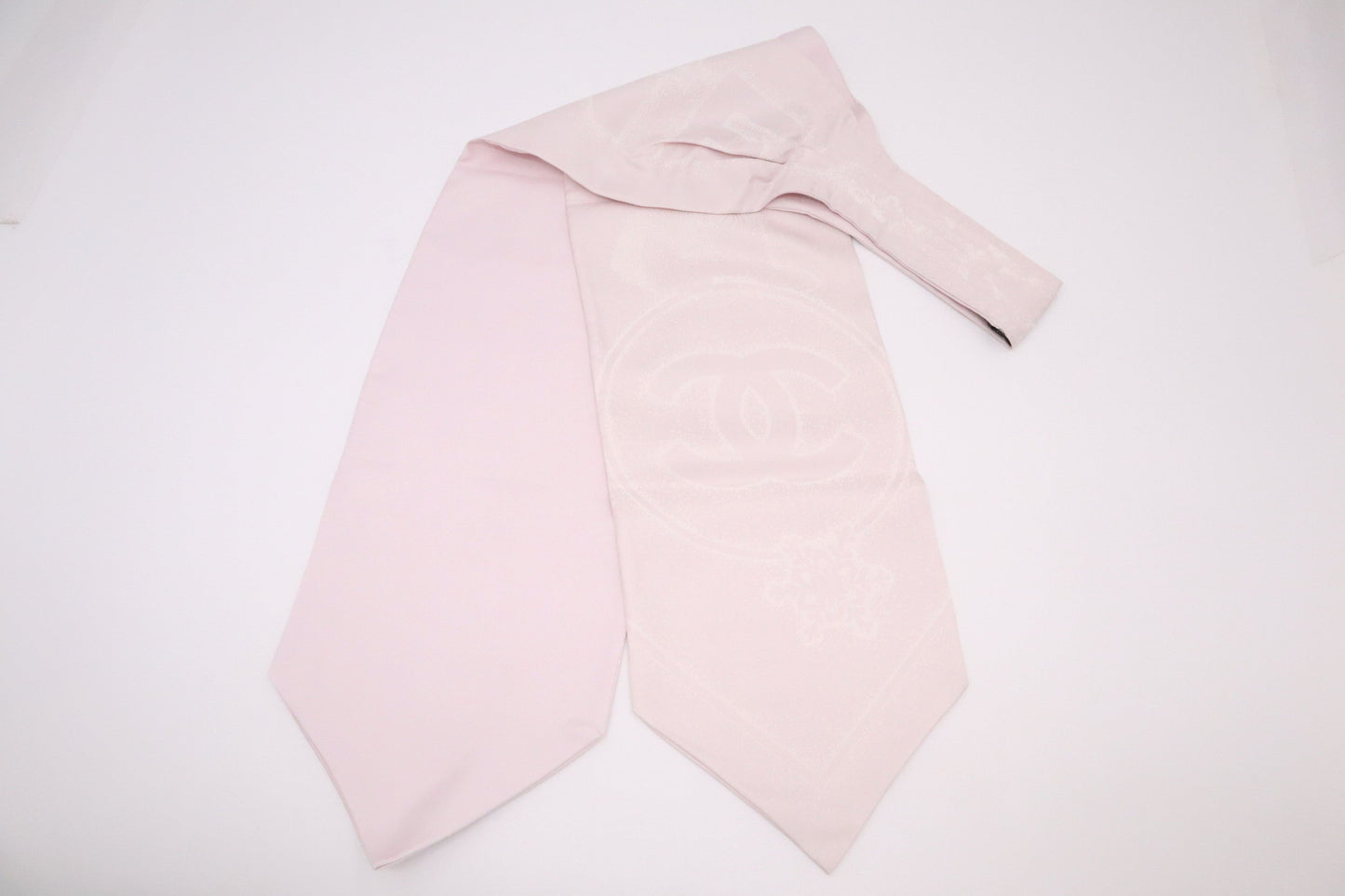 Chanel 'Snowflakes Stars' Scarf Tie Silk Pink