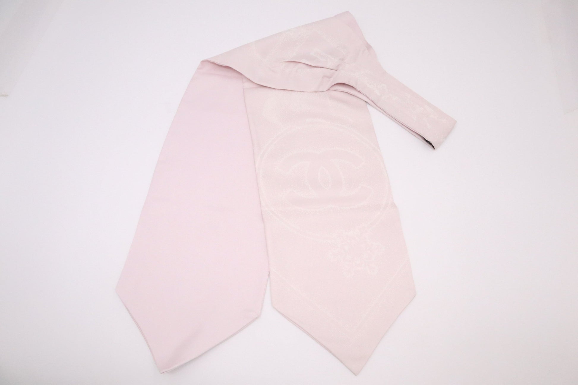 Chanel 'Snowflakes Stars' Scarf Tie Silk Pink