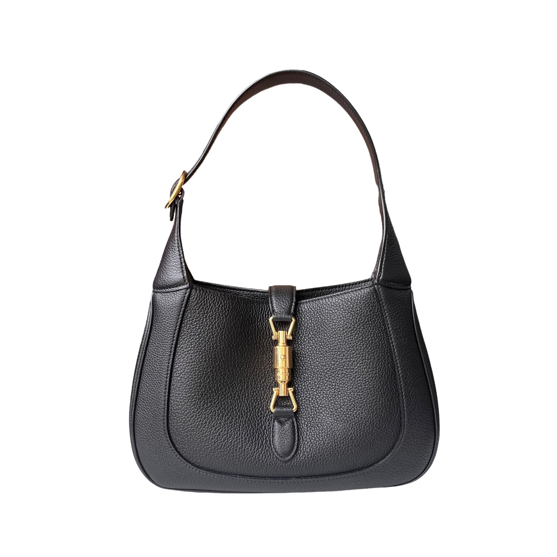 Gucci Jackie Pebbled Leather Black Small Handbag
