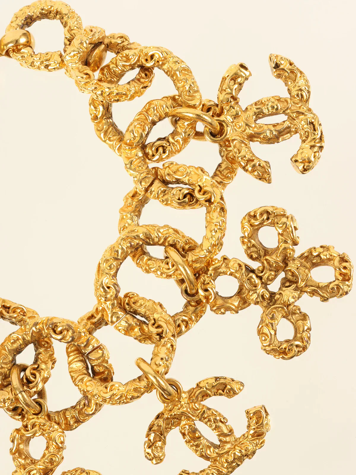 Chanel Clover Cc Mark Charm Bracelet Gold