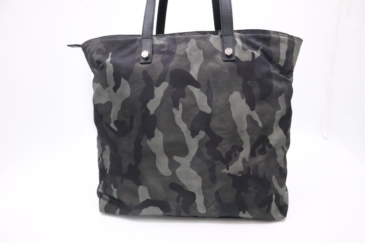Prada Tote In Camouflage Handbag Nylon Green Tote Bag