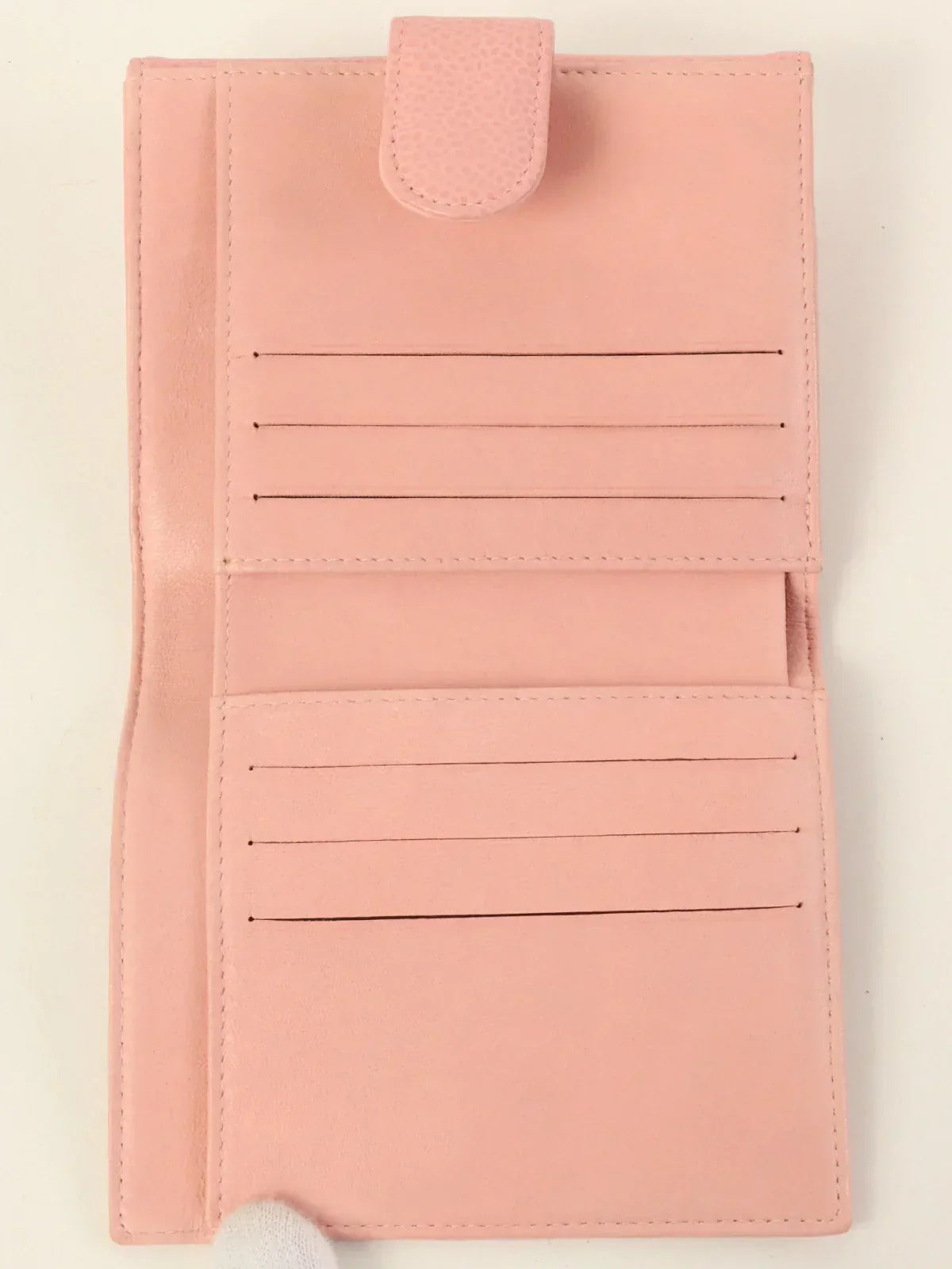 CHANEL Around 2004 Made Caviar Skin Cc Mark Stitch Wallet Pink