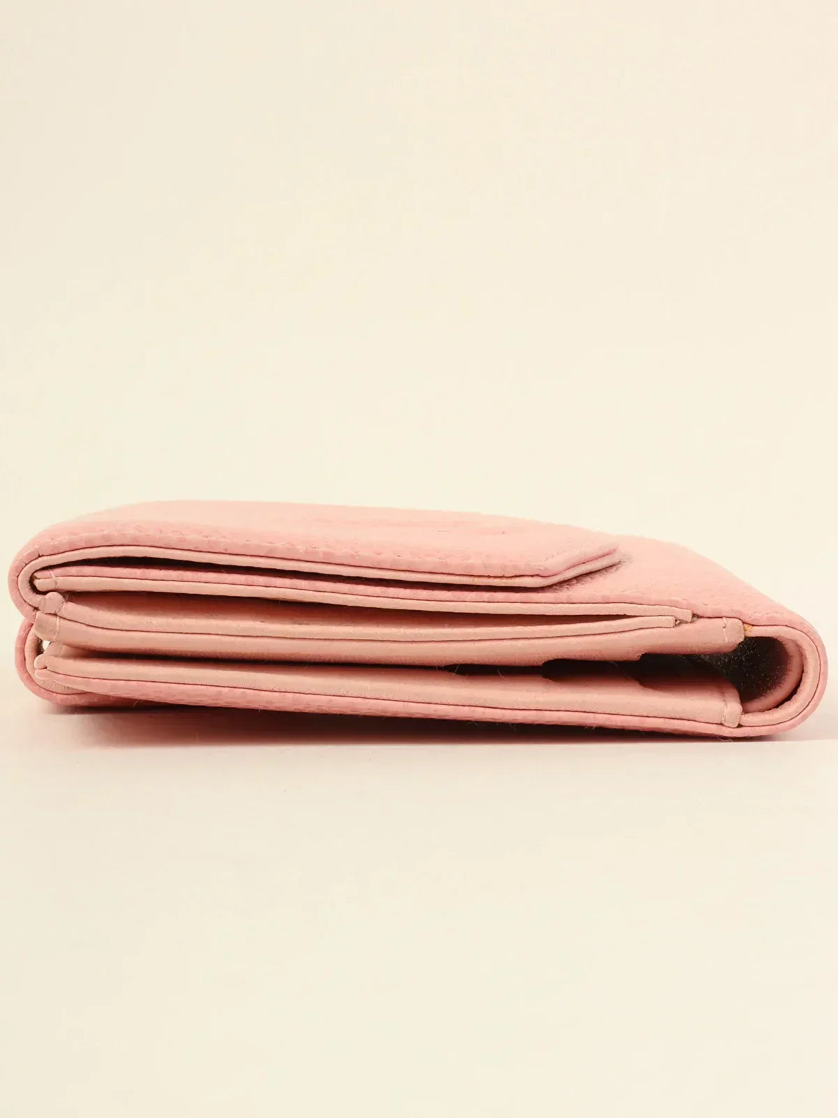 CHANEL Around 2004 Made Caviar Skin Cc Mark Stitch Wallet Pink