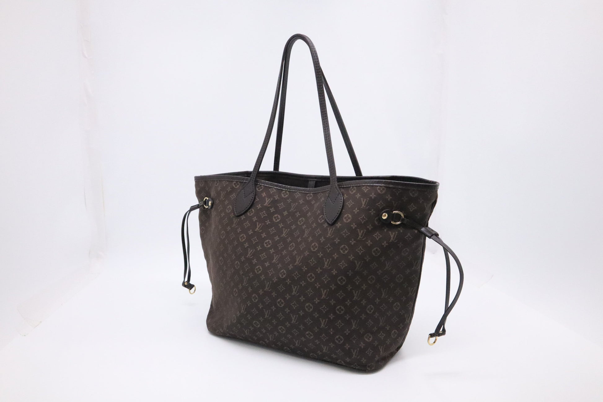 Louis Vuitton Lin Idylle Neverfull MM Ebene Monogram Tote Bag