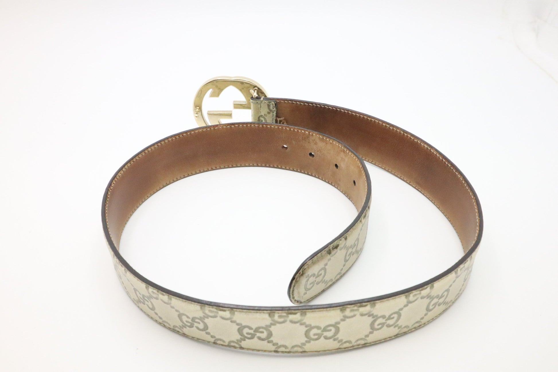 Gucci Belt In Handbag Canvas Gold Accessory