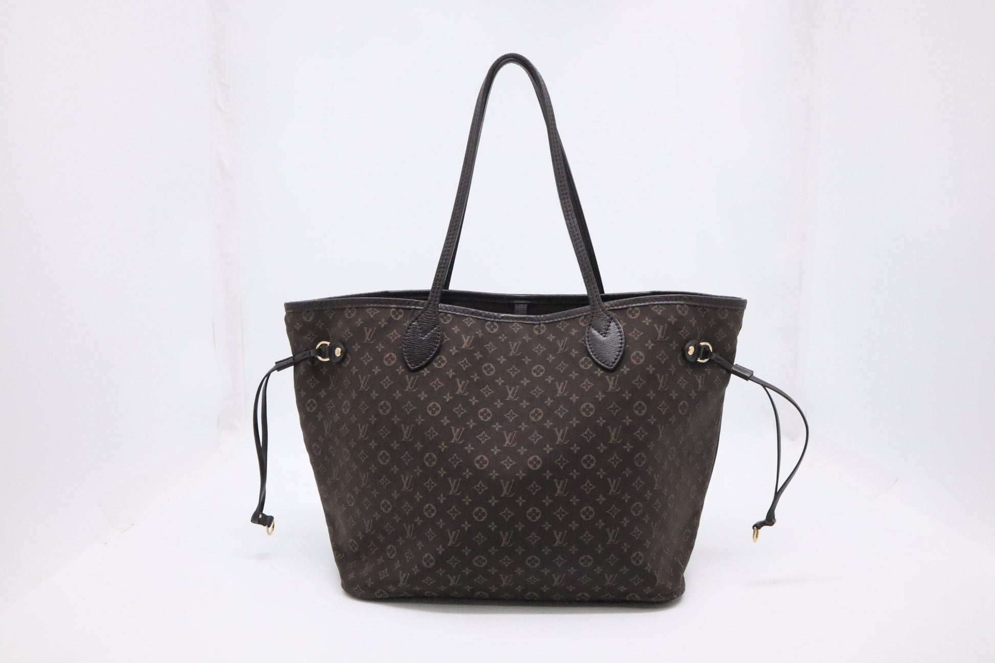 Louis Vuitton Lin Idylle Neverfull MM Ebene Monogram Tote Bag