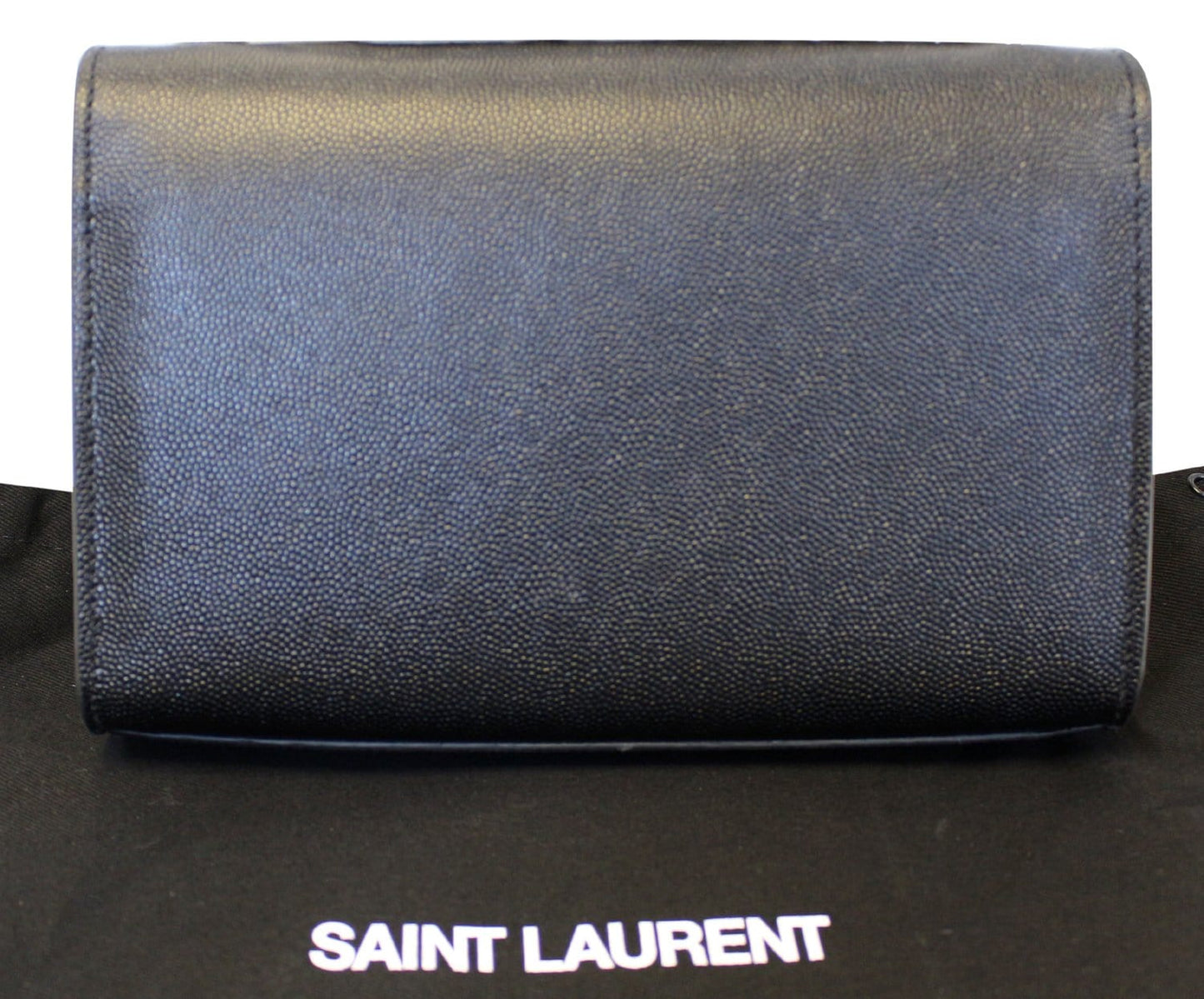 YSL Saint Laurent Yves Kate Chian Clutch Crossbody Bag Leather Black Clutch Bag