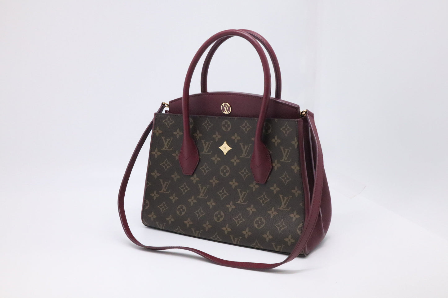 Louis Vuitton Florine Burgundy Monogram Canvas Leather Shoulder Bag