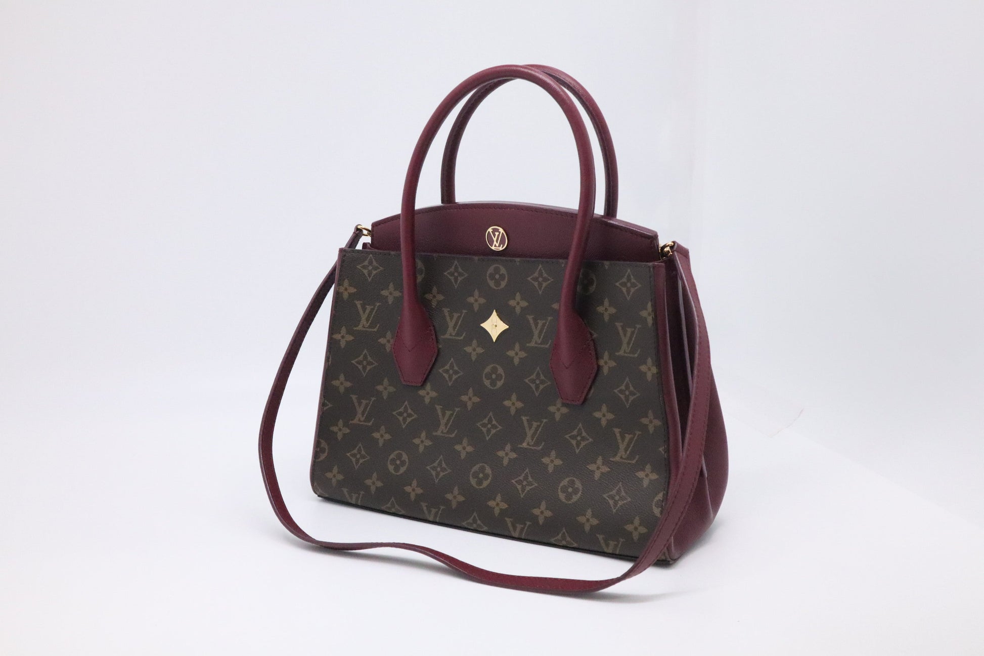 Louis Vuitton Florine Burgundy Monogram Canvas Leather Shoulder Bag