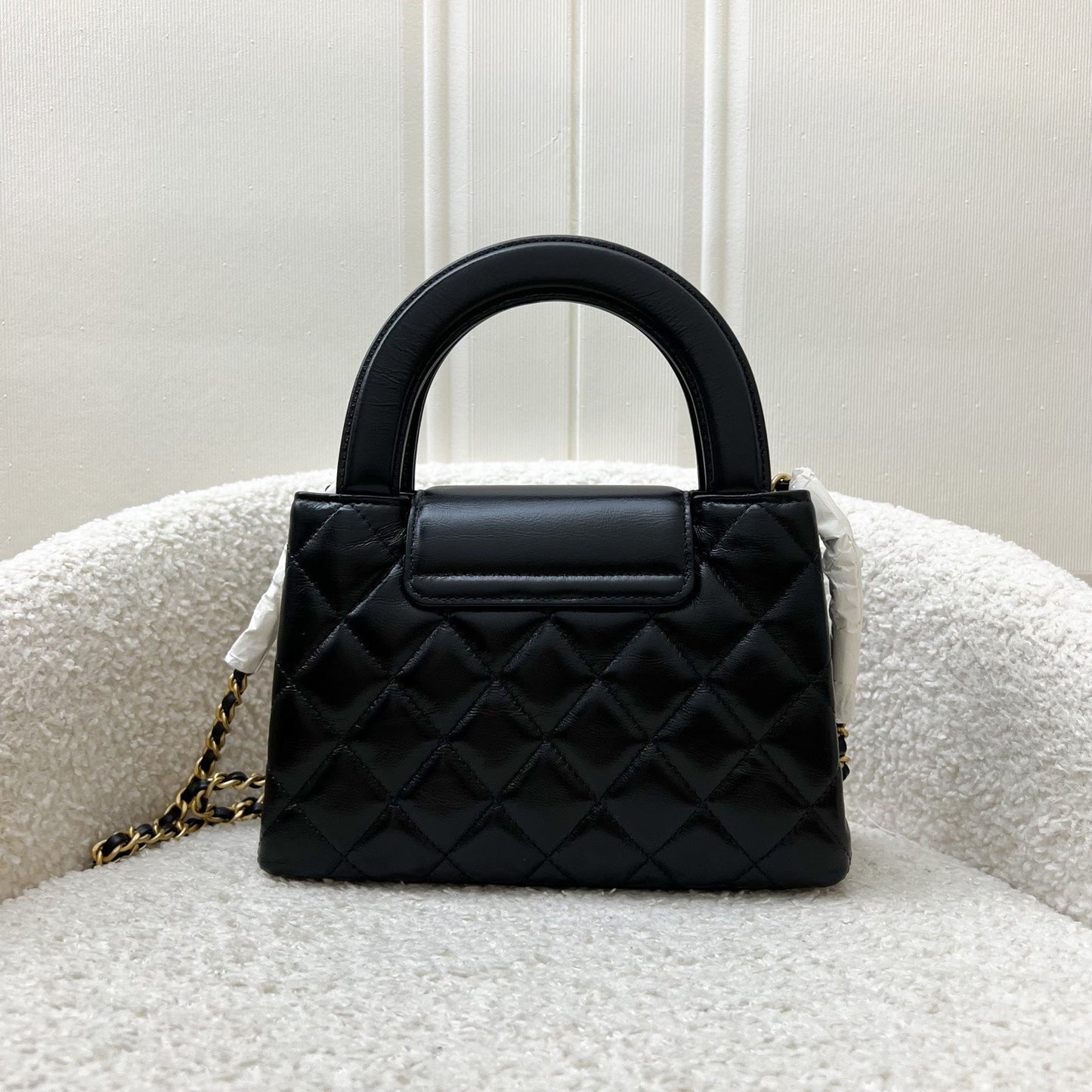 Chanel [brand New Nov 2024] Mini / Small Kelly Bag in 25C Black Shiny Distressed Calfskin and Aghw ( )