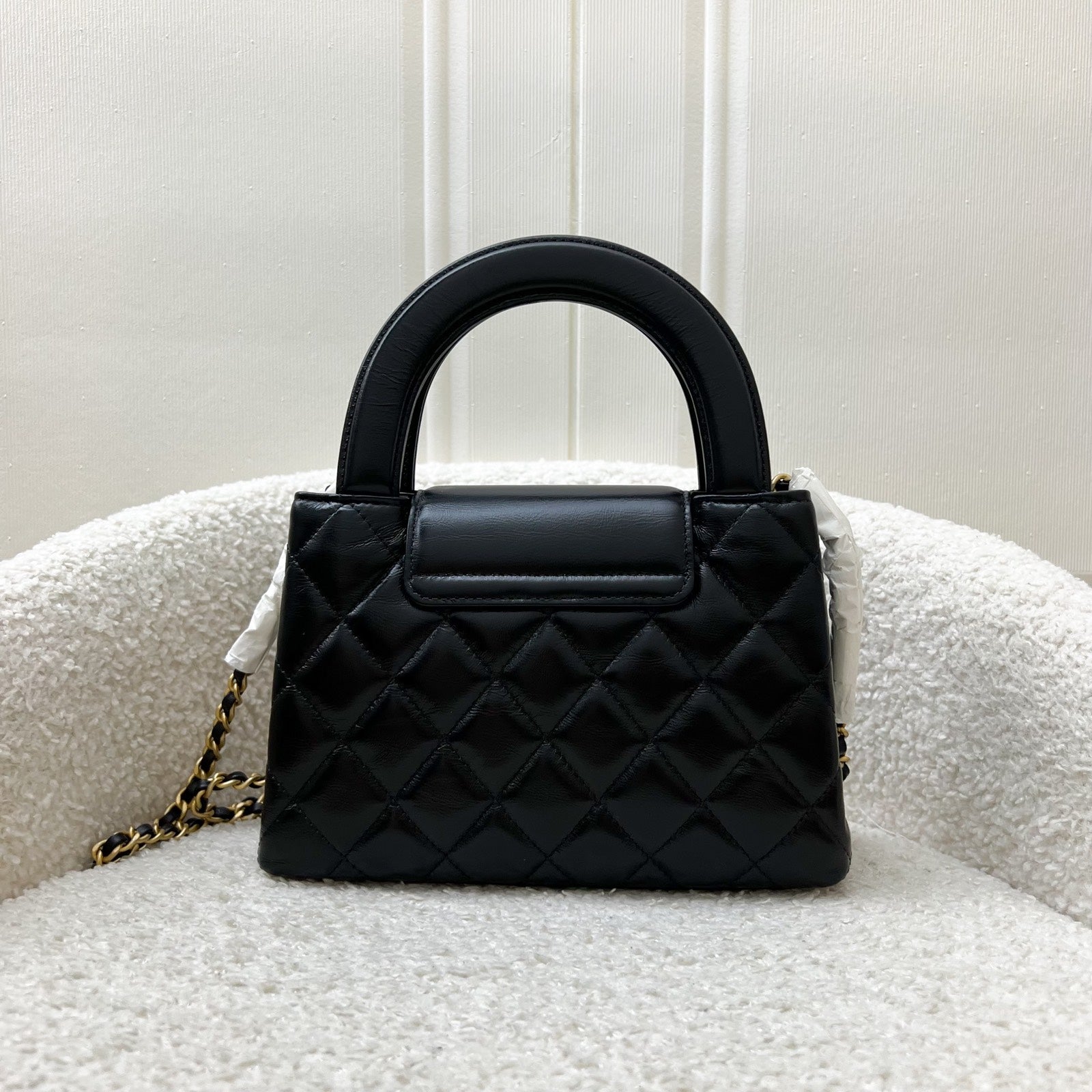 Chanel [brand New Nov 2024] Mini / Small Kelly Bag in 25C Black Shiny Distressed Calfskin and Aghw ( )