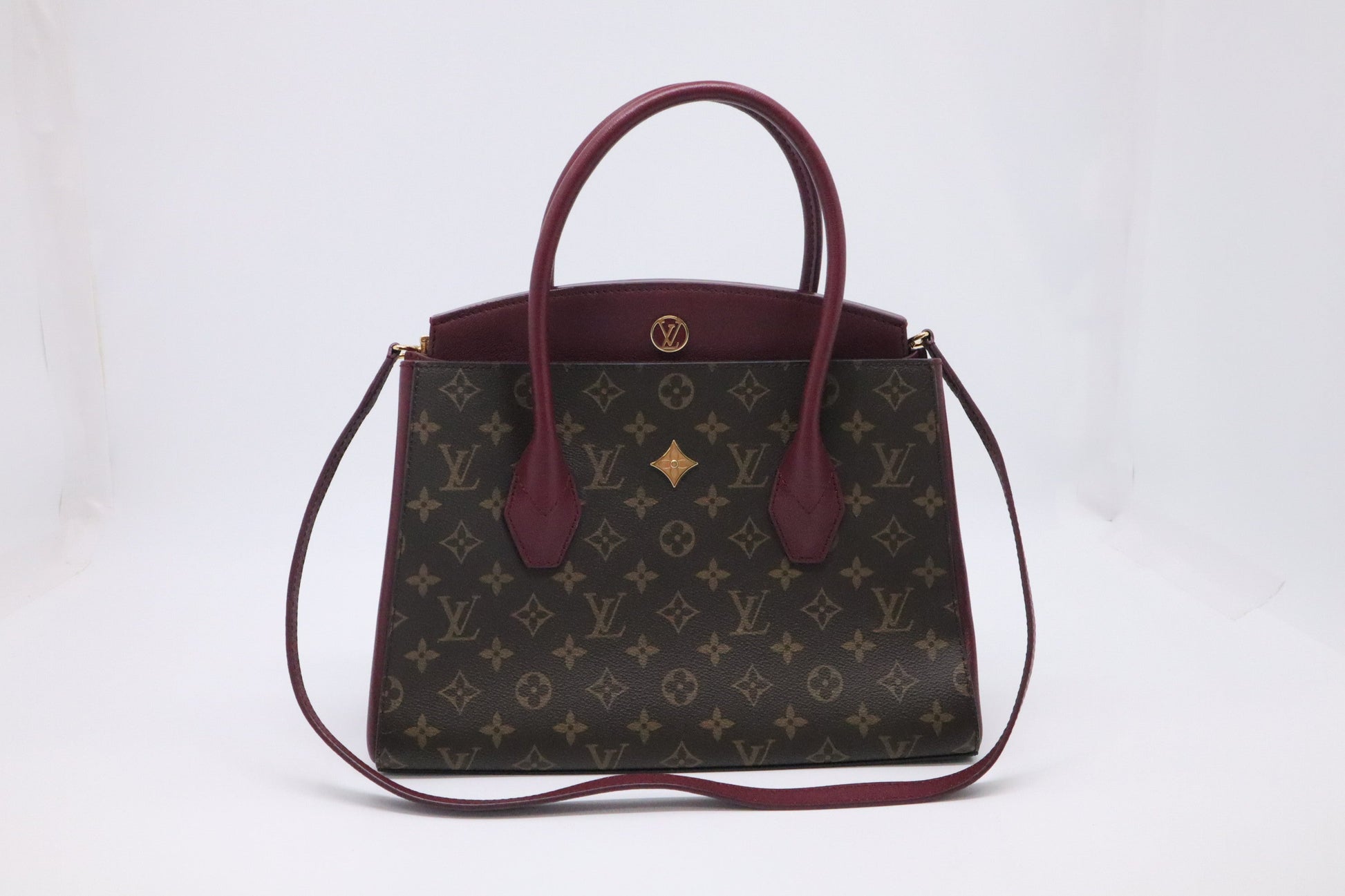 Louis Vuitton Florine Burgundy Monogram Canvas Leather Shoulder Bag