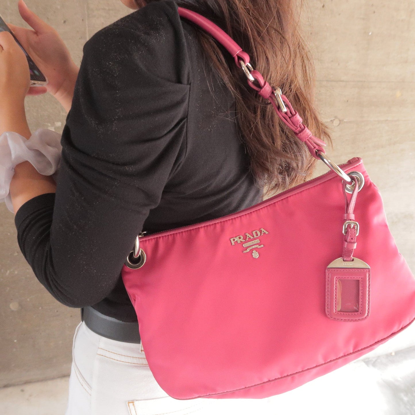 Prada Prada Logo Nylon Leather Shoulder Bag Hand Bag Br4894 36172 13