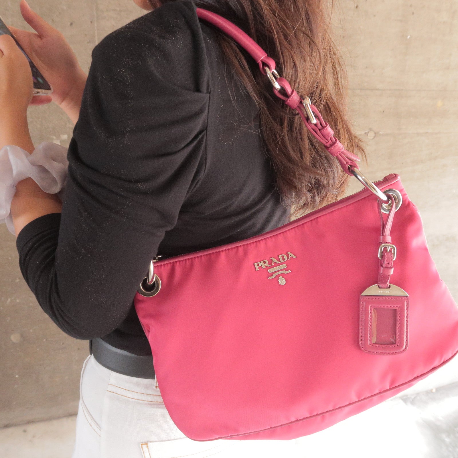 Prada Prada Logo Nylon Leather Shoulder Bag Hand Bag Br4894 36172 13