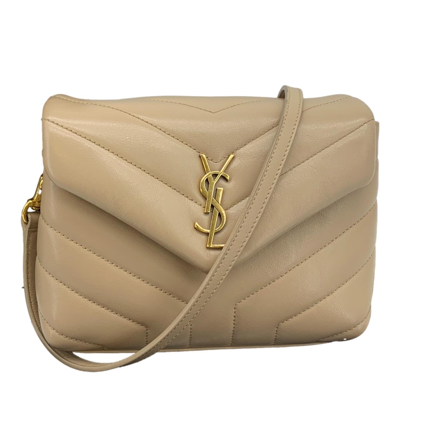 YSL Saint Laurent Yves Loulou Crossbody Bag Leather Matelasse Brown