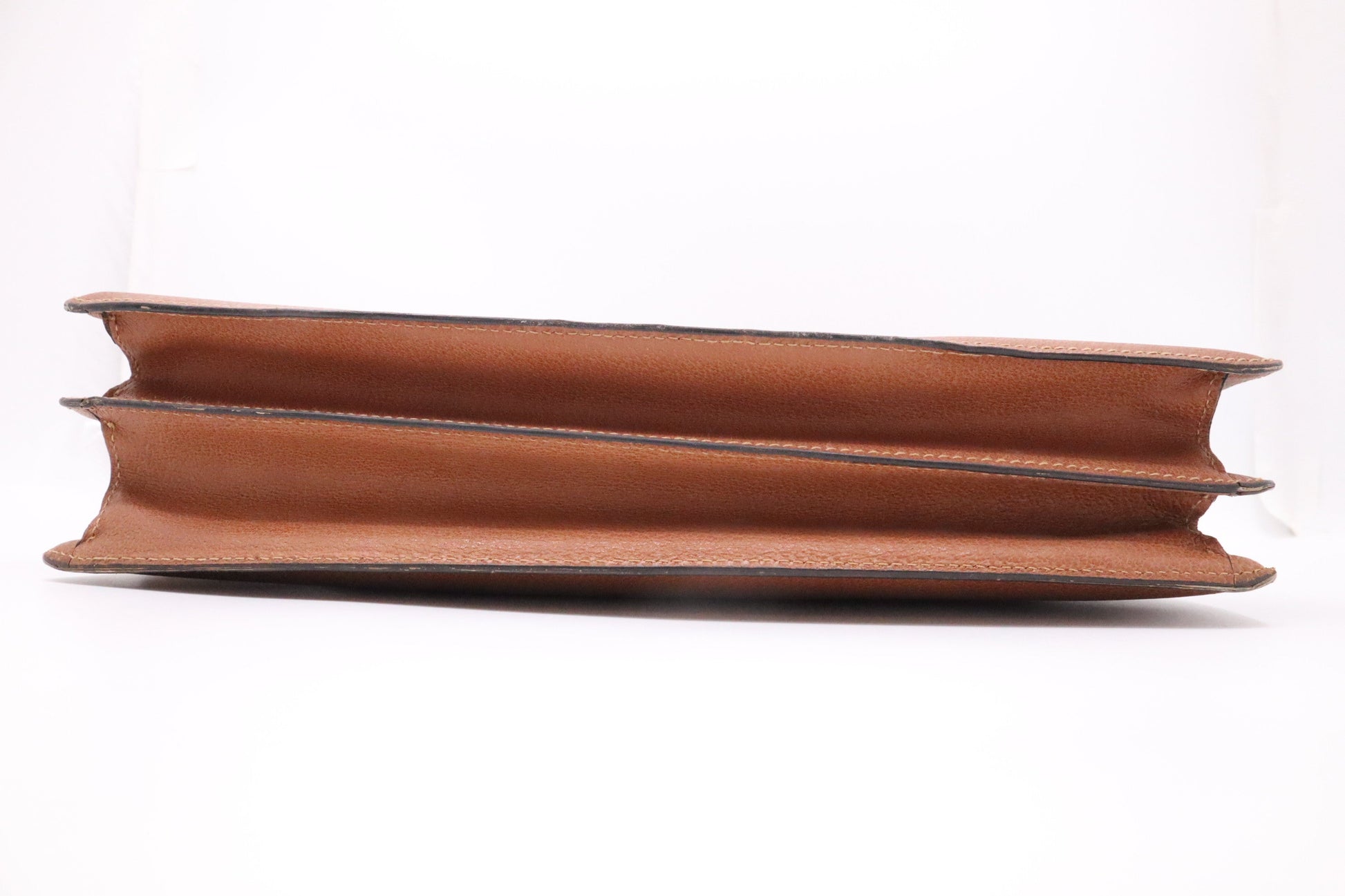 Gucci Bamboo Briefcase Leather Brown Tan Handbag