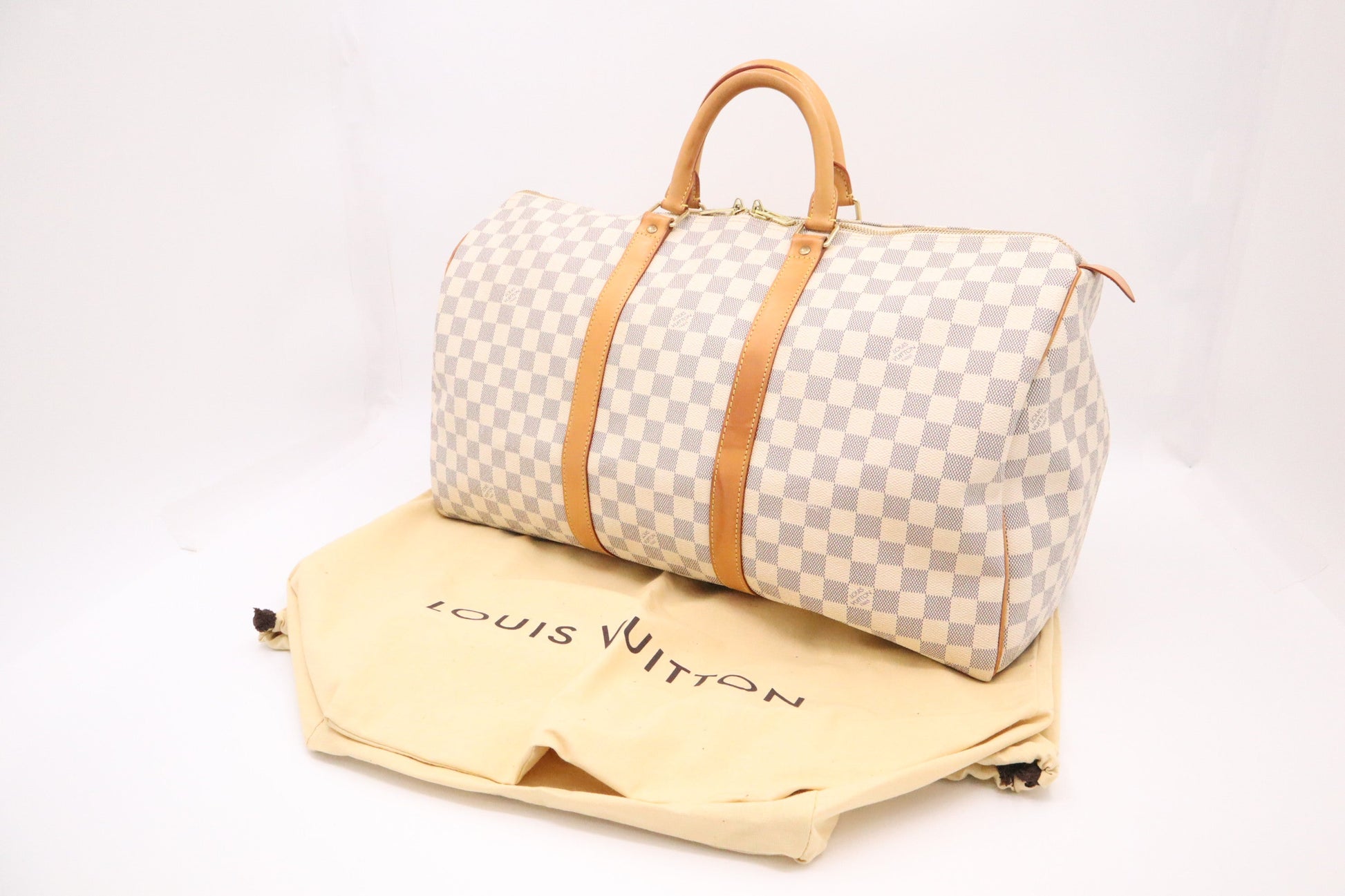 Louis Vuitton Keepall 50 Azur Damier Canvas Travel Bag