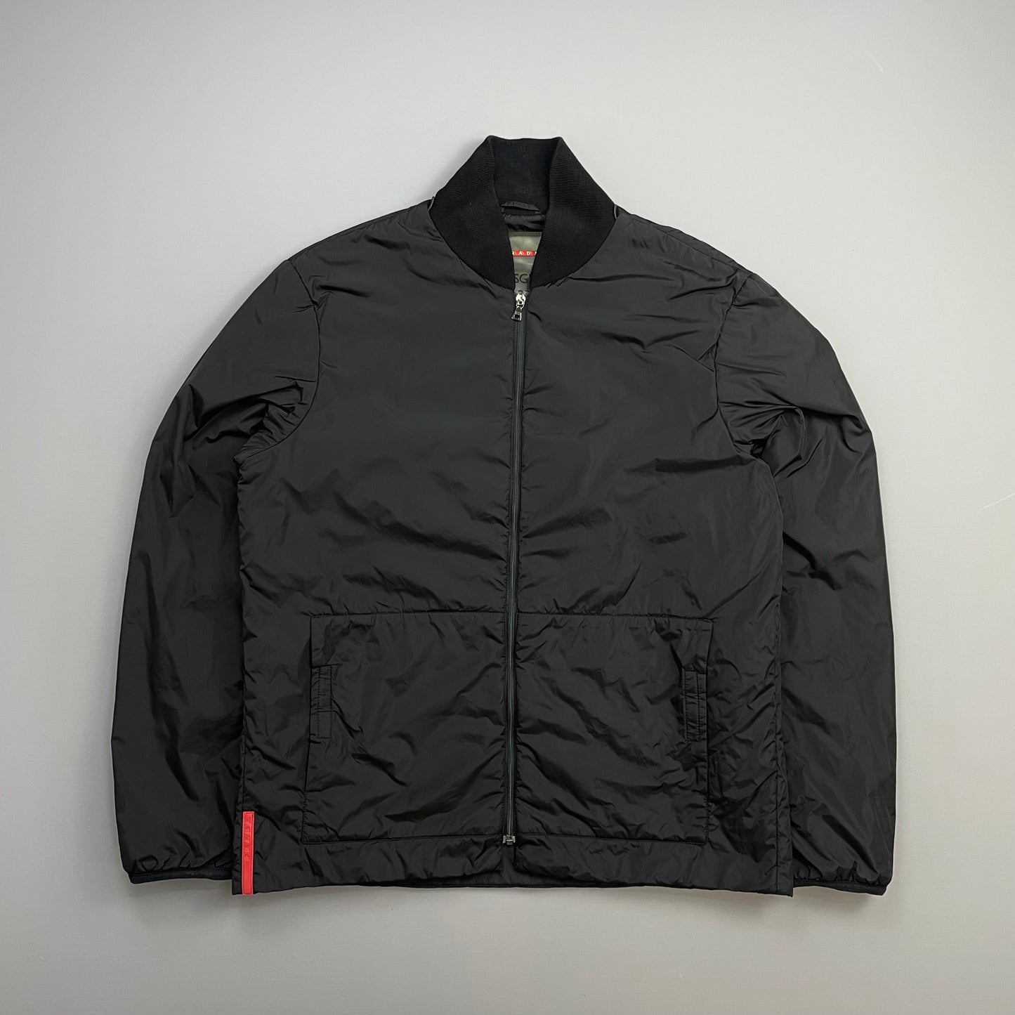 Prada Handbag Sport 00s Wool & Padded Liner Bomber Nylon Black