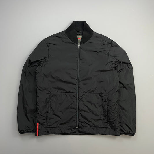 Prada Handbag Sport 00s Wool & Padded Liner Bomber Nylon Black