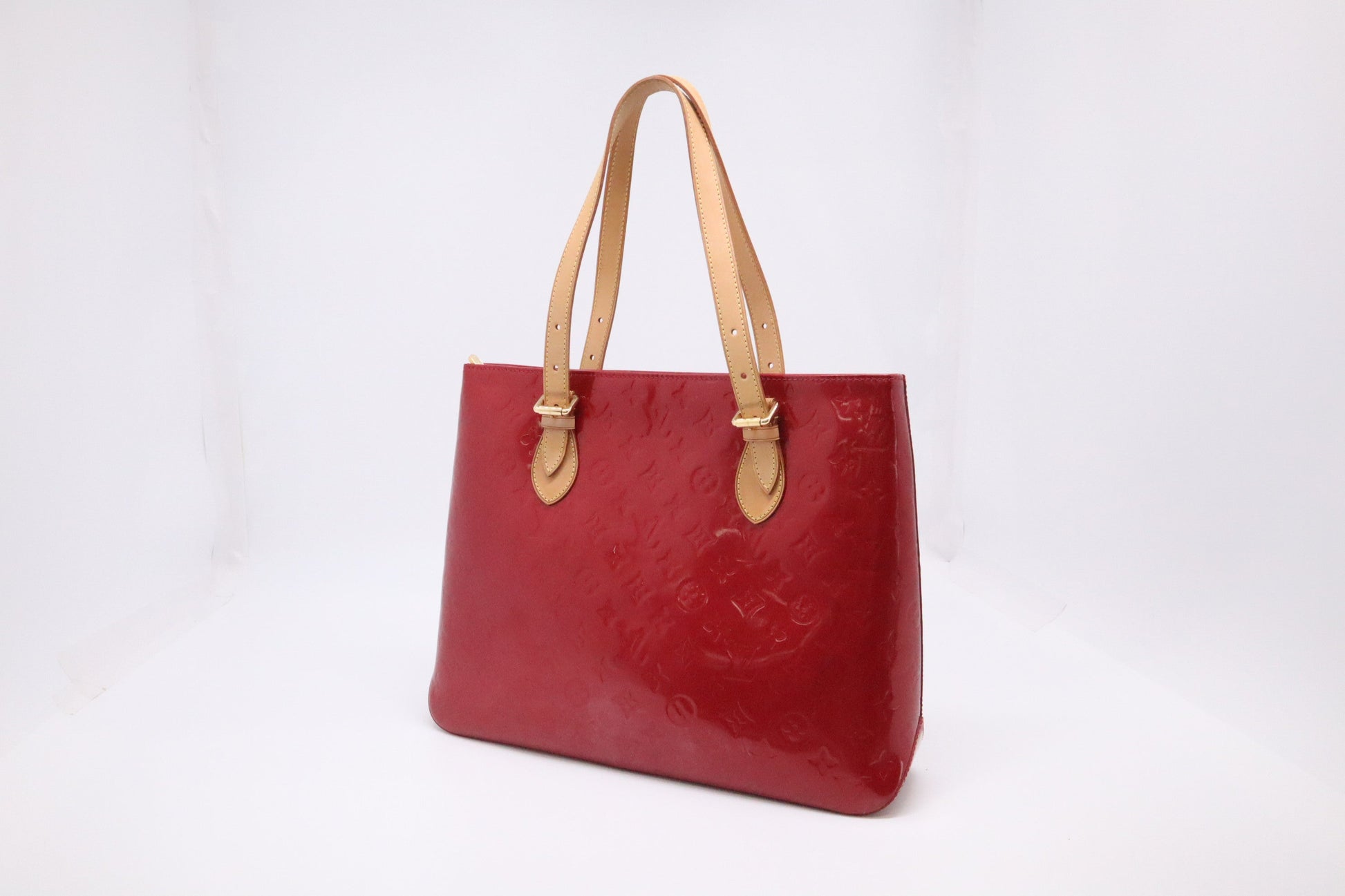 Louis Vuitton Brentwood Vernis Leather Red Tote Bag