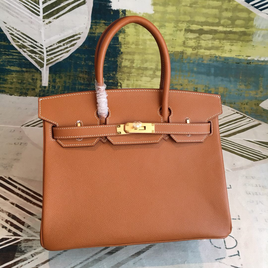 Top Quality Birkin Earth Orange For Women Gold Travel Bag