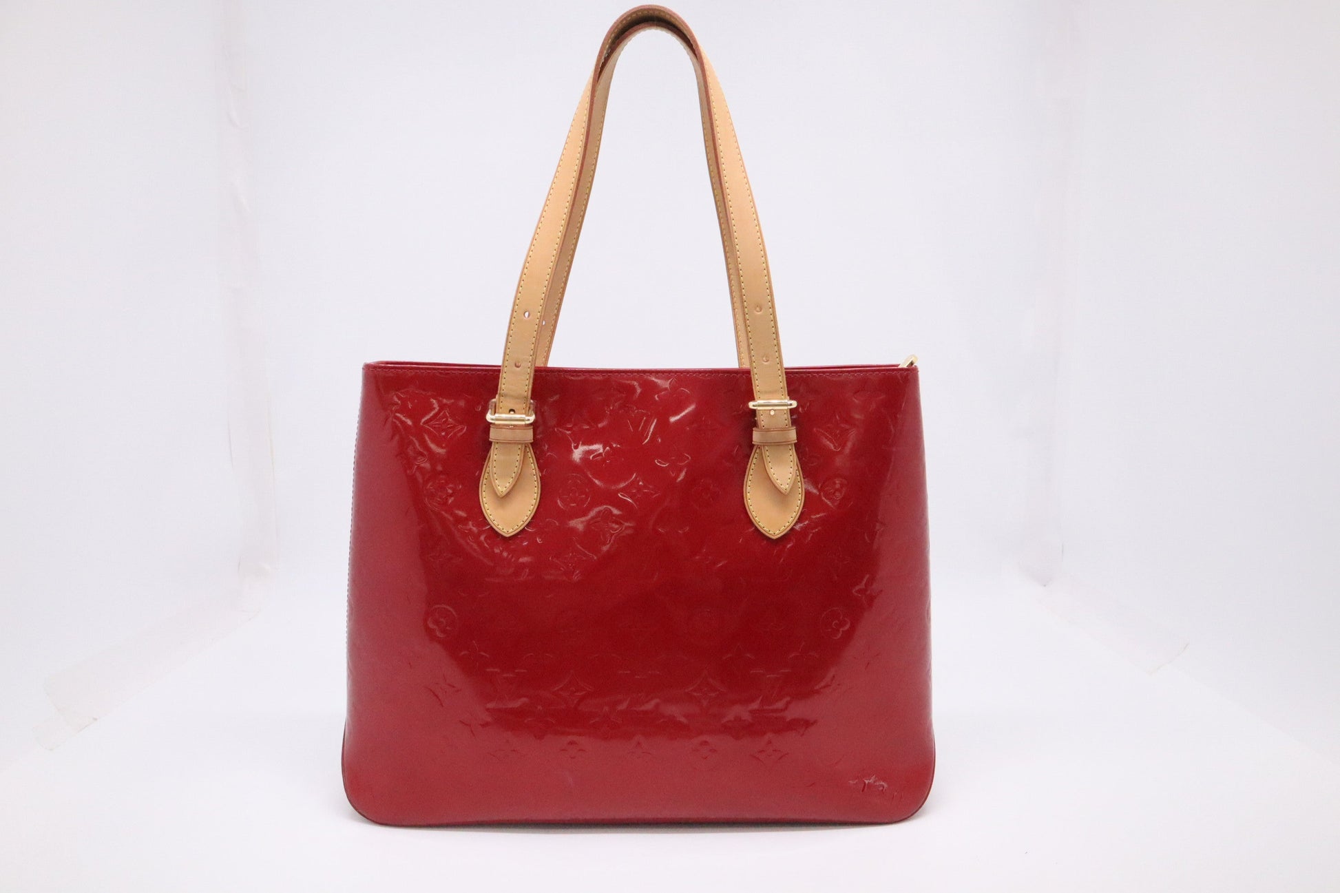 Louis Vuitton Brentwood Vernis Leather Red Tote Bag